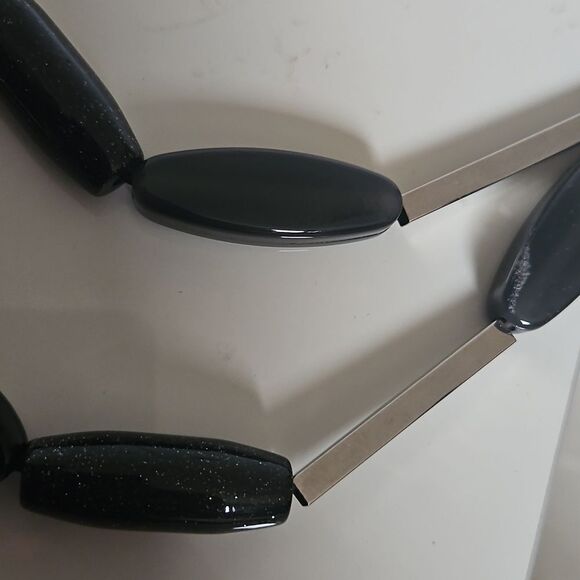 Elegant Black and Silver Layered Choker Necklace - Picture 15 of 16